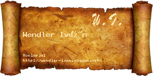 Wendler Iván névjegykártya